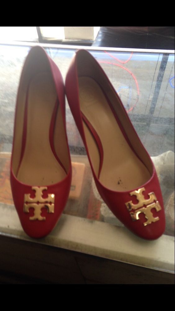 Red flats with gold buckles after repair